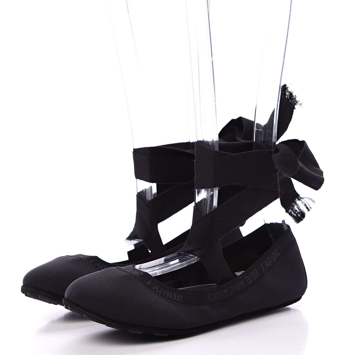 Micro Mesh Academy Lace-Up Ballerina Flats 36.5 Black