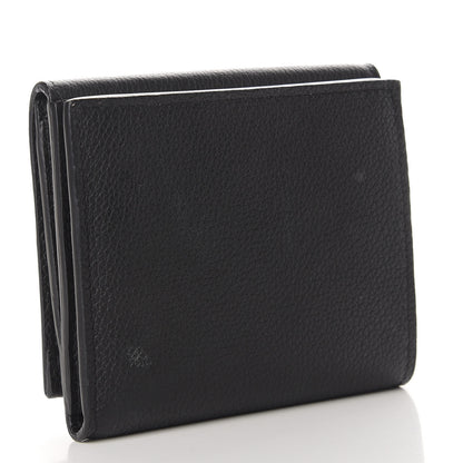 Louis Vuitton Calfskin LockMe II Compact Wallet Black 3 of 6