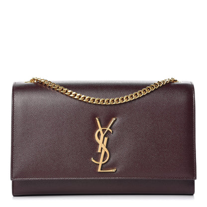 Saint Laurent Grain De Poudre Medium Classic Monogram Kate Satchel Amaranto 1 of 8