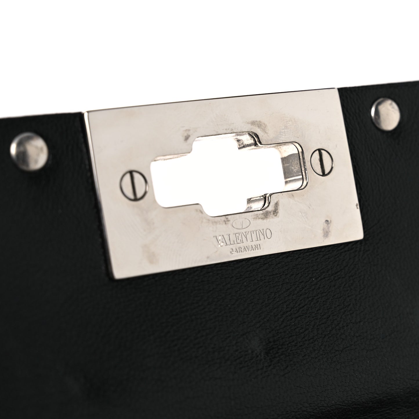 Metallic Nappa Small Rockstud Spike Shoulder Bag Silver