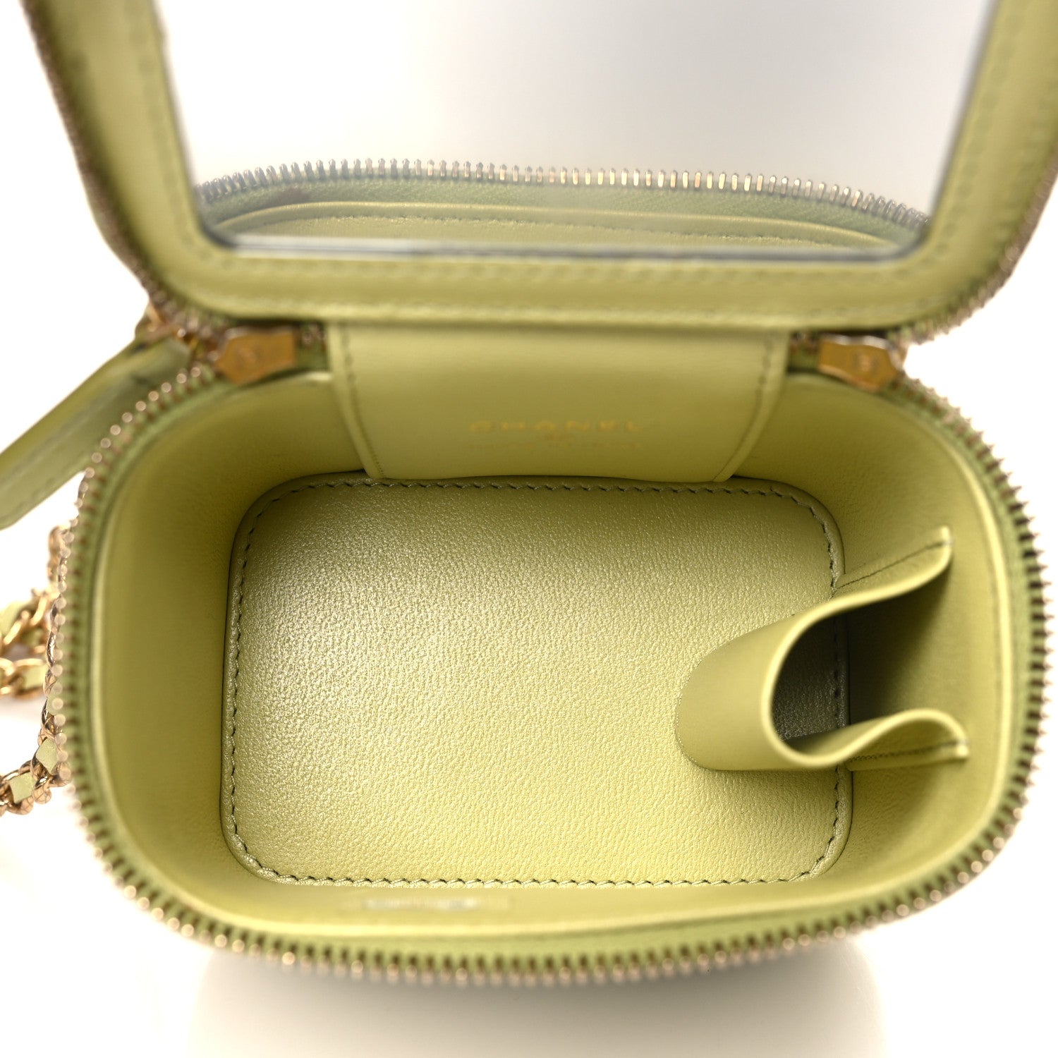 Chanel Lambskin Quilted CC Mini Vanity Case With Chain Light Green 5 of 10