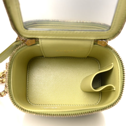 Chanel Lambskin Quilted CC Mini Vanity Case With Chain Light Green 5 of 10
