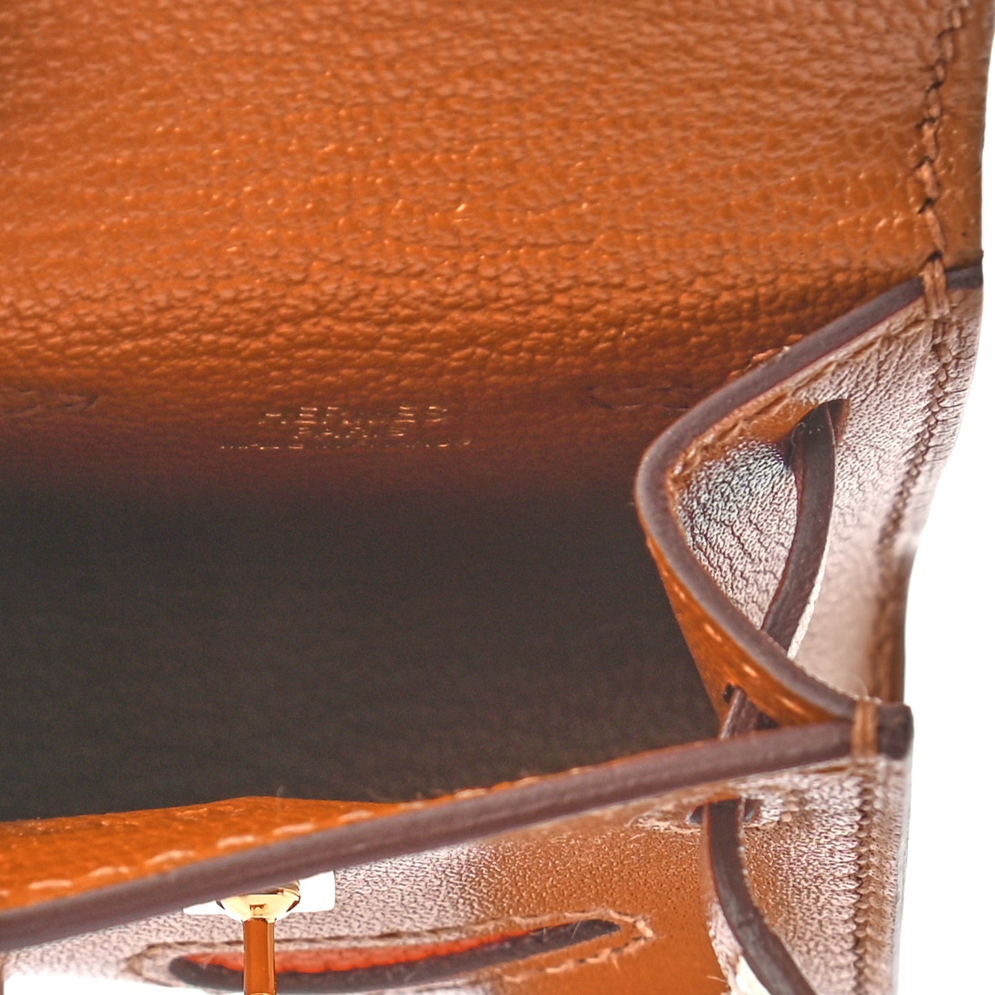 Tadelakt Chevre Mysore Kelly Quelle Idole Bag Charm Gold