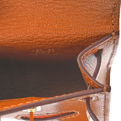 Hermes Tadelakt Chevre Mysore Kelly Quelle Idole Bag Charm Gold 3 of 5