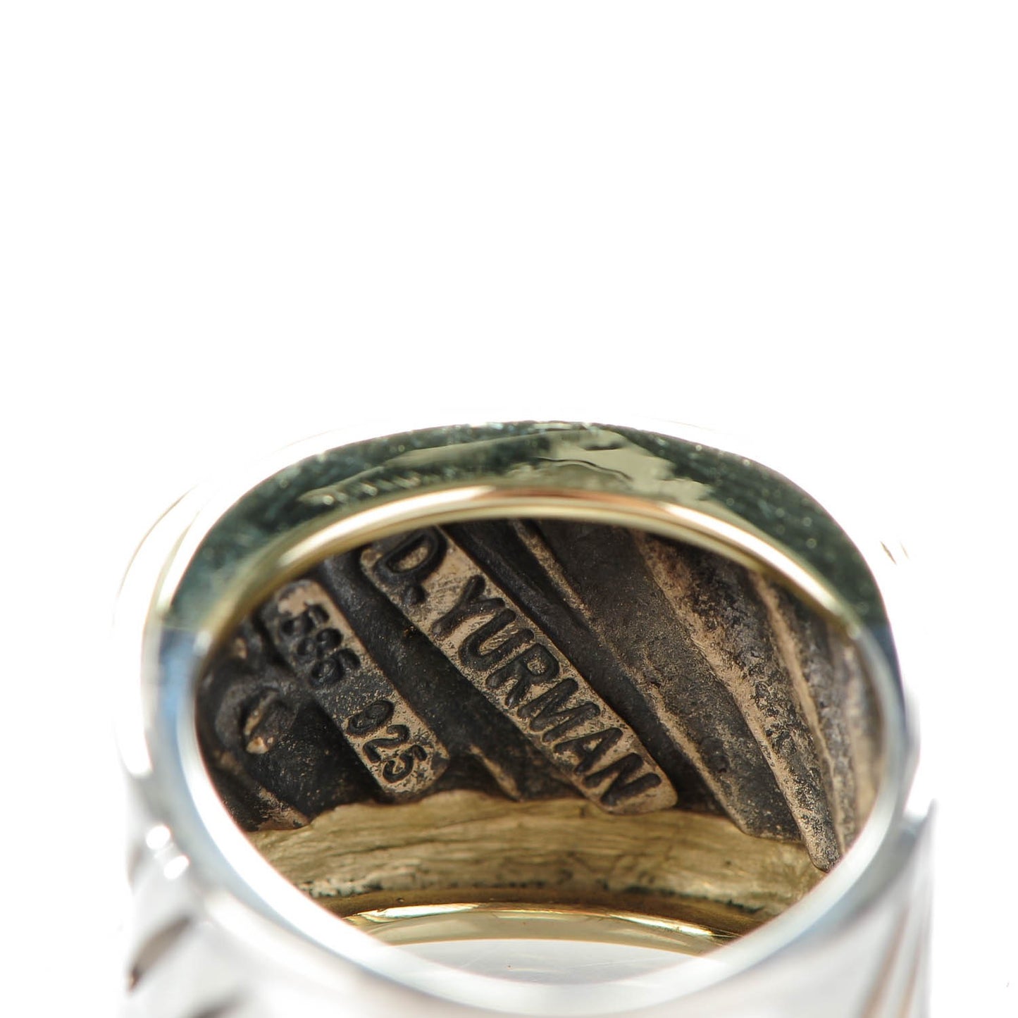 Sterling Silver 14K Yellow Gold 15mm Thoroughbred Ring 51.5 6