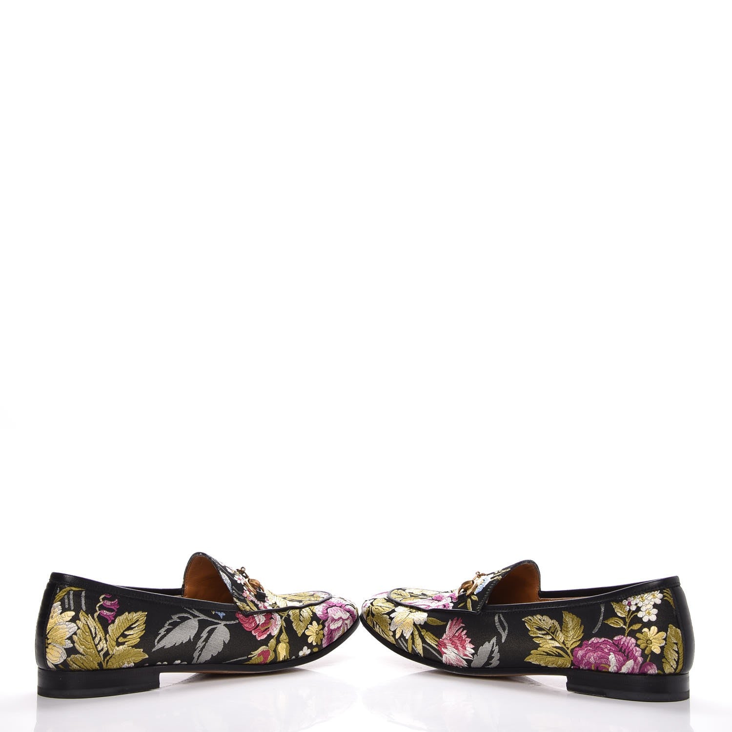 Gucci Floral Jacquard Horsebit Womens Jordaan Loafers 41 Multi 10 of 11