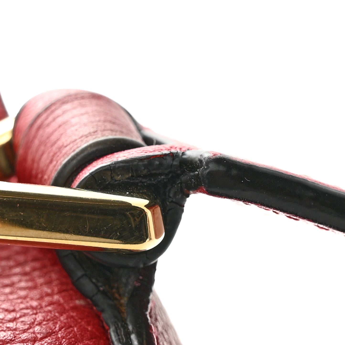 Grained Calfskin Small Puzzle Bag Rouge