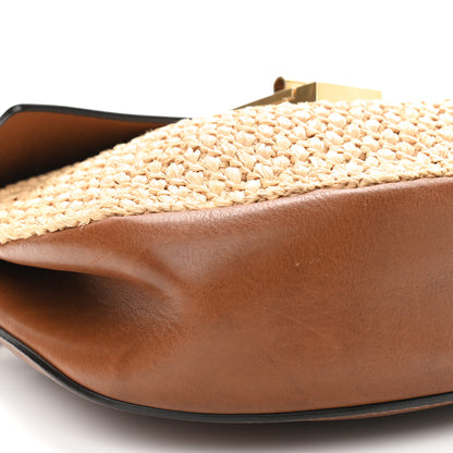 Chloe Calfskin Raffia Drew Chain Shoulder Bag Caramel 9 of 10