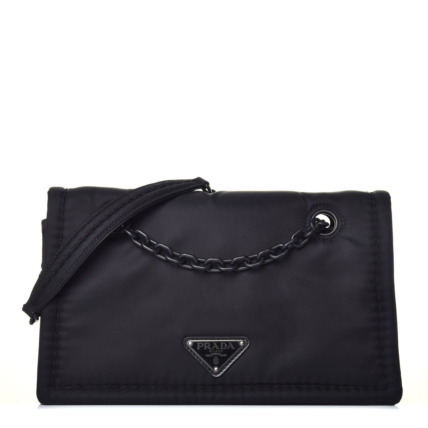 Prada Nylon Tessuto Chain Shoulder Bag Black 1 of 10