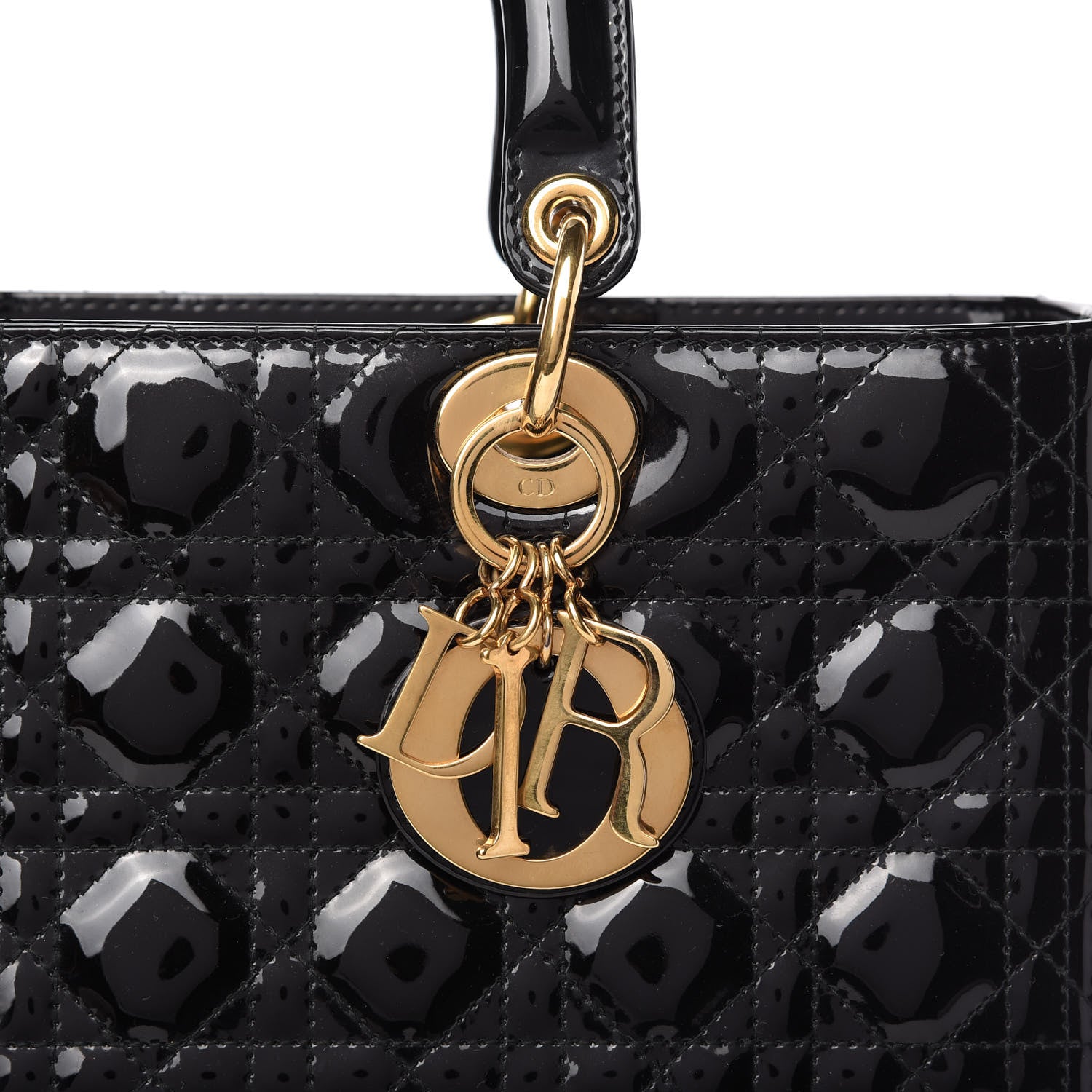 Christian Dior Patent Cannage Large Lady Dior Black 10 of 10