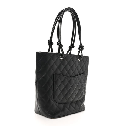 Chanel Calfskin Quilted Medium Cambon Tote Black White 3 of 10