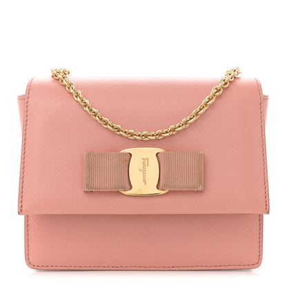 Salvatore Ferragamo Hammered Calfskin Mini Vara Bow Crossbody Bag Pink 1 of 15