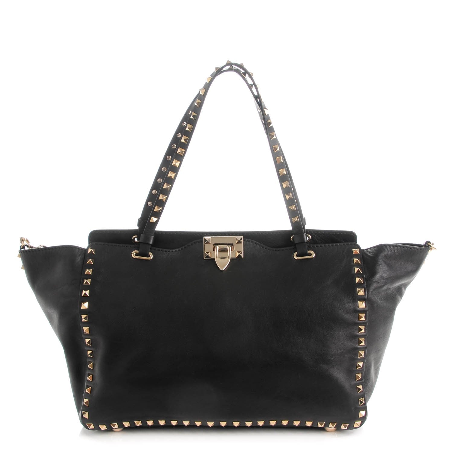 Valentino Garavani Vitello Medium Rockstud Tote Black 1 of 7