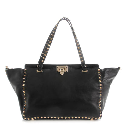 Valentino Garavani Vitello Medium Rockstud Tote Black 1 of 7