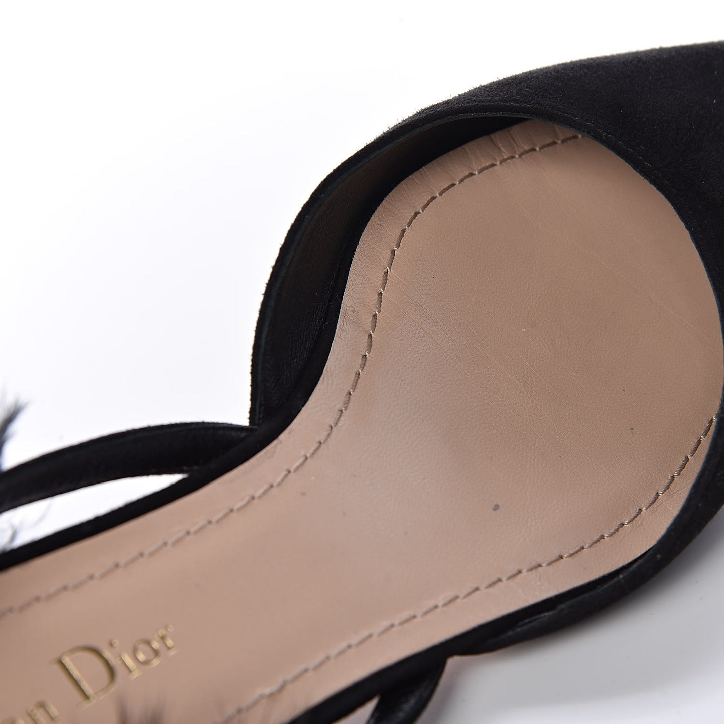 Suede Feather Dior Ethnie Flats 38.5 Black