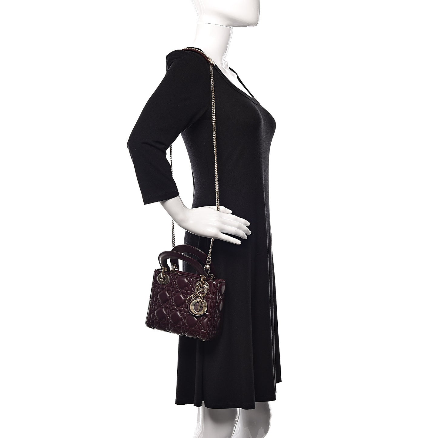 Lambskin Cannage Mini Lady Dior Plum