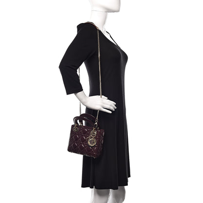 Christian Dior Lambskin Cannage Mini Lady Dior Plum 2 of 11