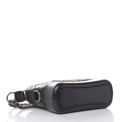Chanel Aged Calfskin Quilted Charms Small Gabrielle Hobo Black 3 of 9