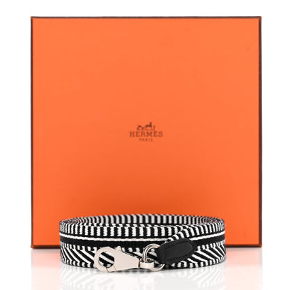 Hermes Toile Swift 25mm Sangle Cavale Shoulder Strap Black Ecru 5 of 5
