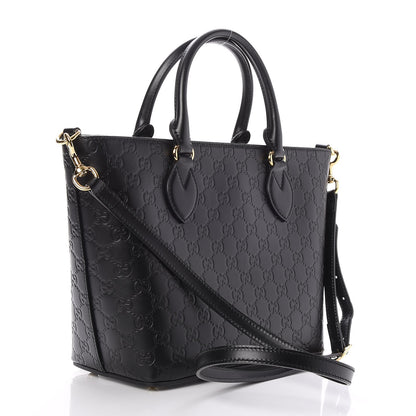Gucci Guccissima Small Zippered Bucket Tote Black 3 of 7
