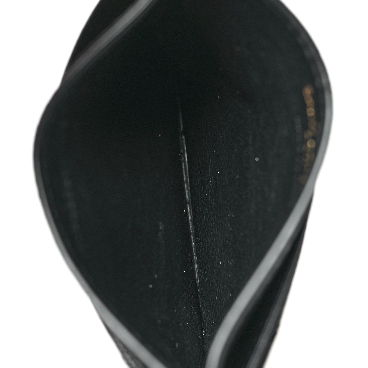 Saint Laurent Grain De Poudre Matelasse Chevron Monogram Credit Card Case Black 5 of 9