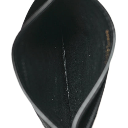 Saint Laurent Grain De Poudre Matelasse Chevron Monogram Credit Card Case Black 5 of 9
