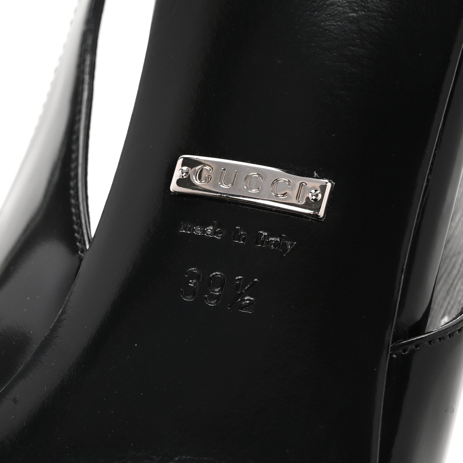 Gucci Nappa Mallory Pointed Toe Slingback Sandal 39.5 Black 7 of 9