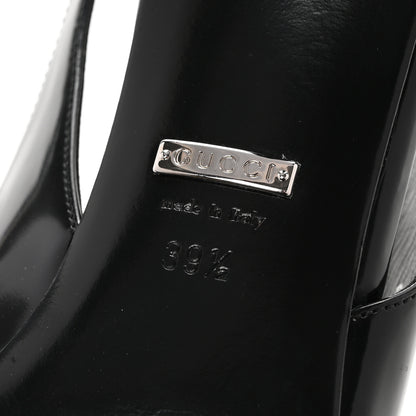 Gucci Nappa Mallory Pointed Toe Slingback Sandal 39.5 Black 7 of 9