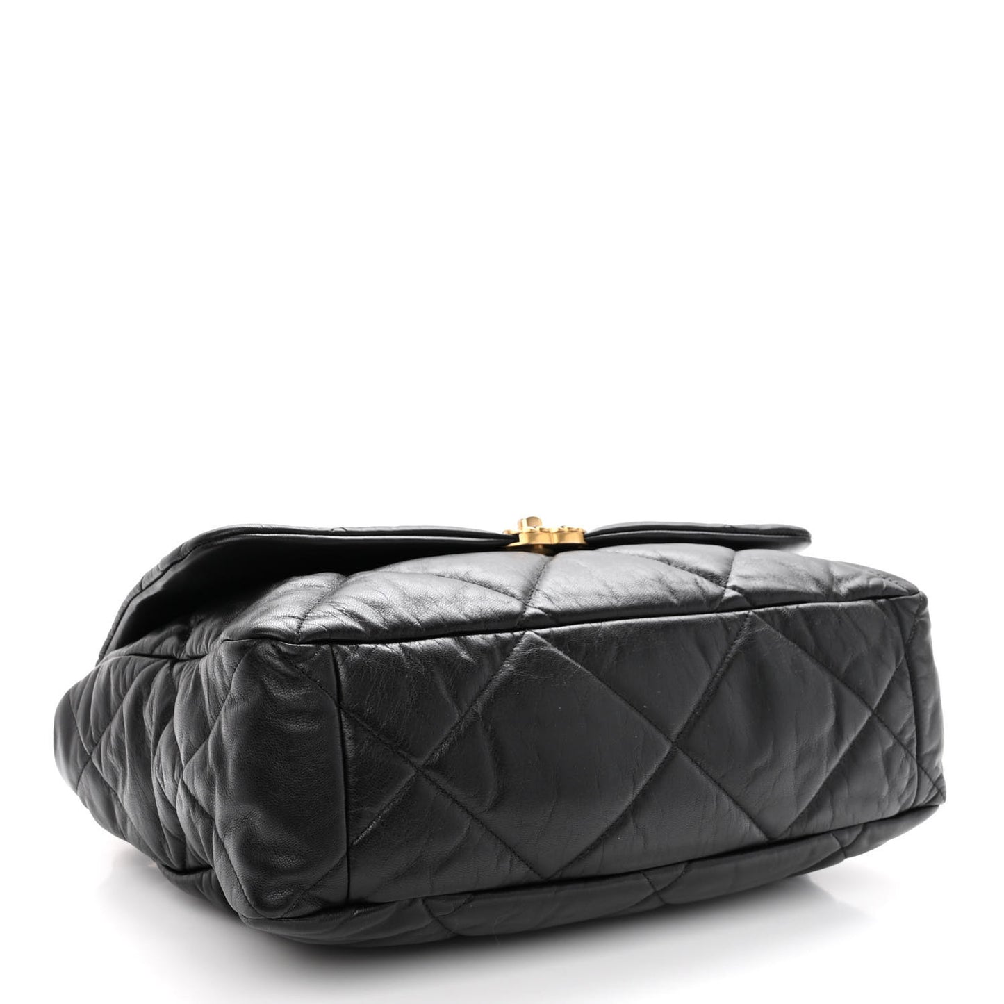 Goatskin Quilted Maxi Chanel 19 Flap Black