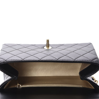 Chanel Lambskin Quilted La Parisienne Top Handle Flap Black 6 of 12
