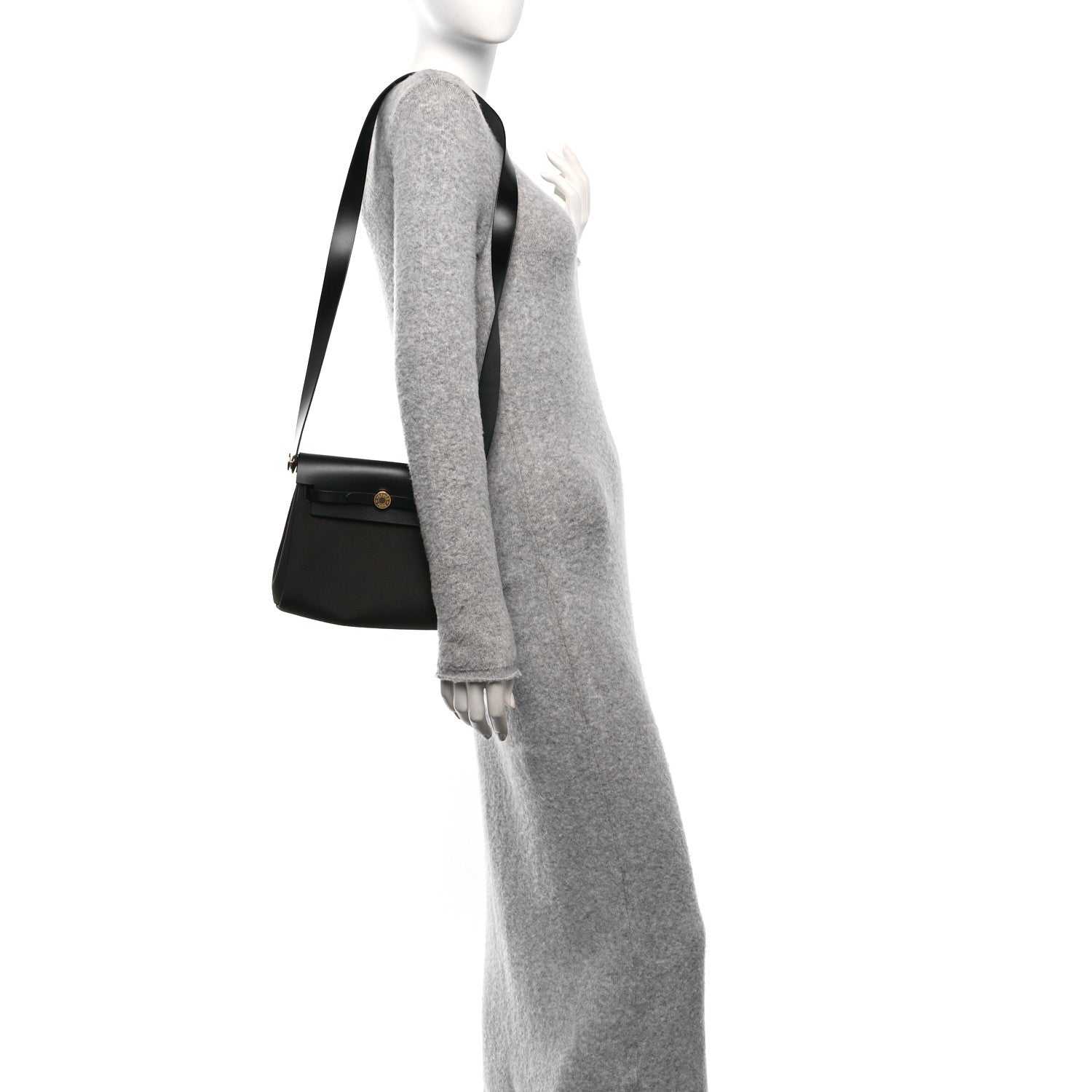 Hermes Military Toile Vache Hunter Herbag Zip Retourne 20 Dark Bronze Black 2 of 10