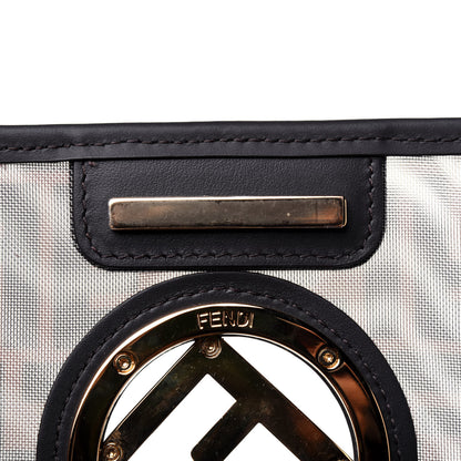 Fendi Mesh Vitello Century F is Fendi FF 1974 Small Kan I Shoulder Bag Marrone Black Ebano 10 of 14
