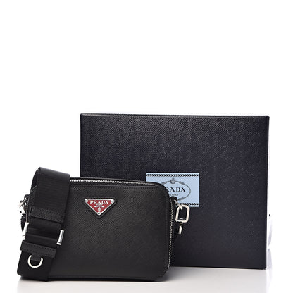Prada Saffiano Travel Small Brique Crossbody Bag Black 11 of 11