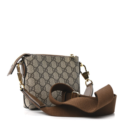 Gucci GG Supreme Monogram Azalea Calfskin Small Retro Interlocking G Wristlet Messenger Bag Beige Ebony Brown Sugar 3 of 10