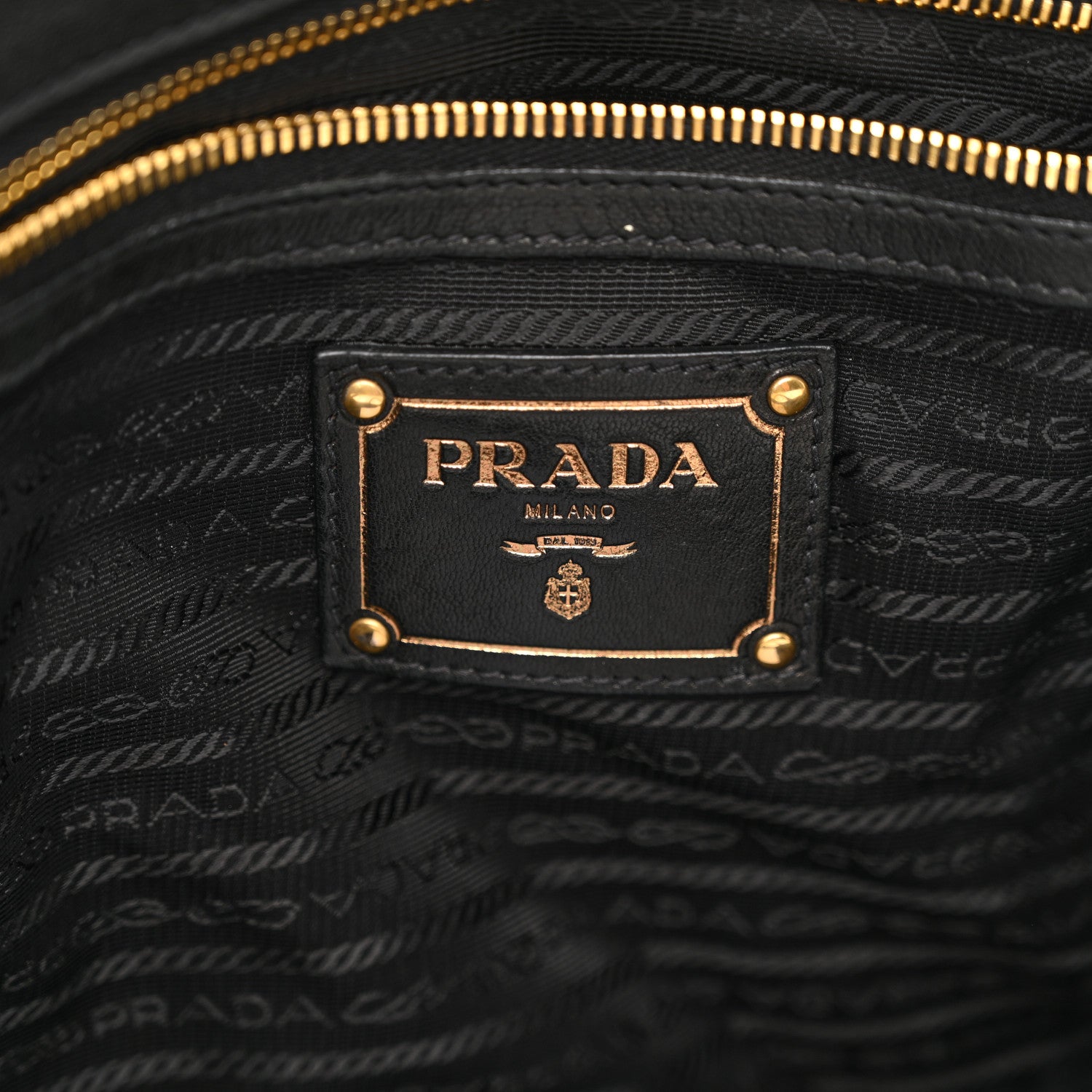 Prada Tessuto Vitello Daino Tote Black Bruciato 6 of 10