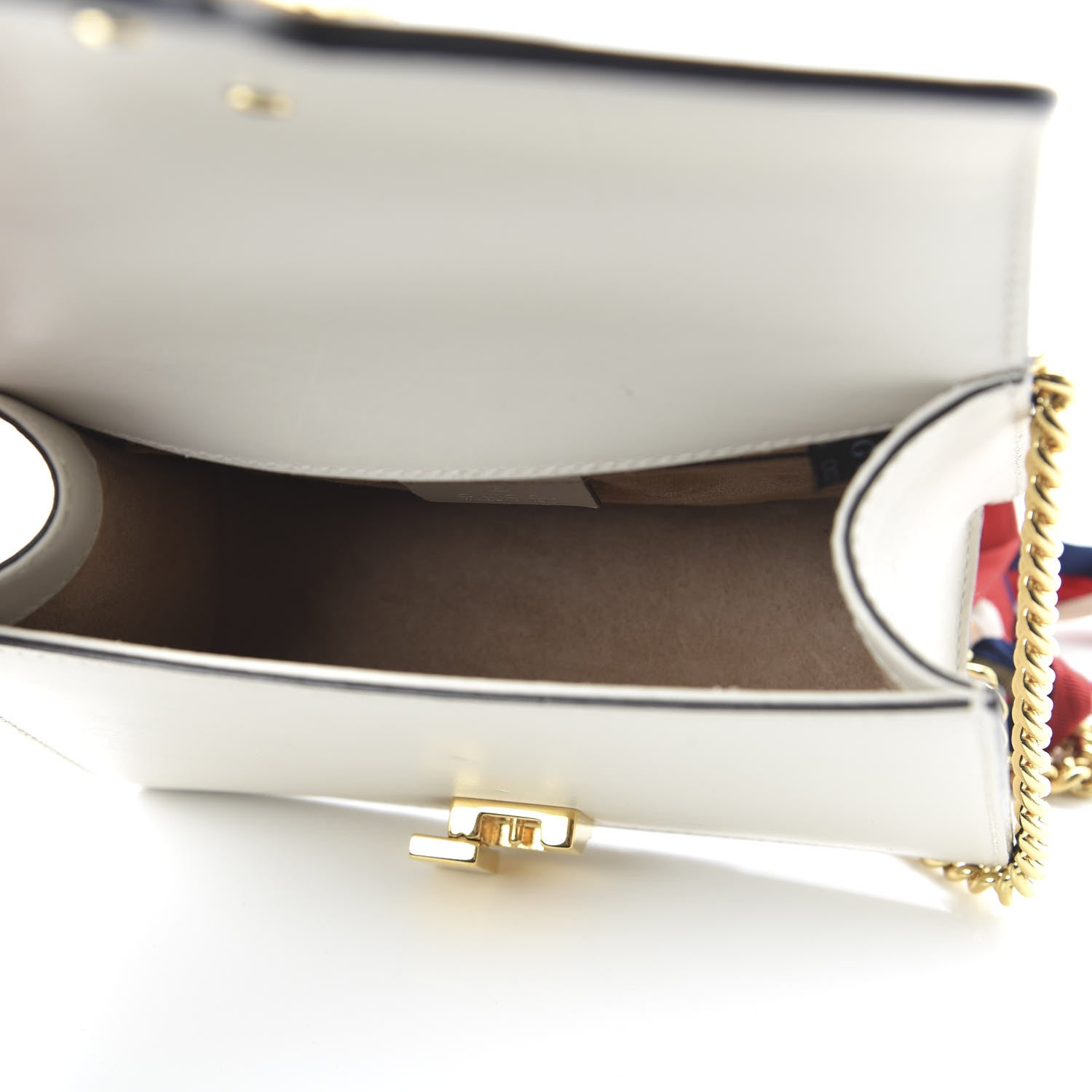 Gucci Calfskin Mini Sylvie Chain Shoulder Bag White 5 of 11