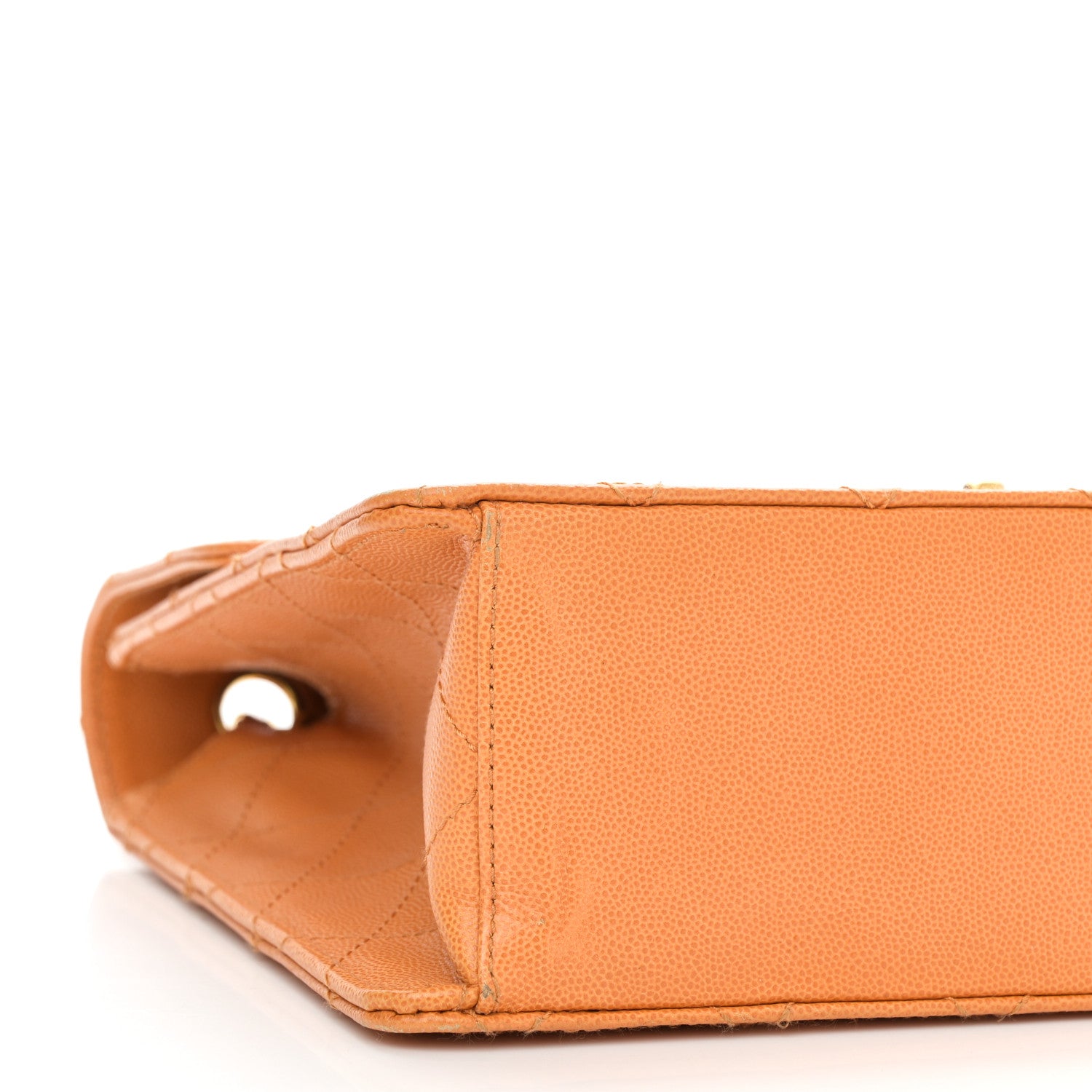 Chanel Caviar Stitched Jumbo Single Flap Orange 10 of 12