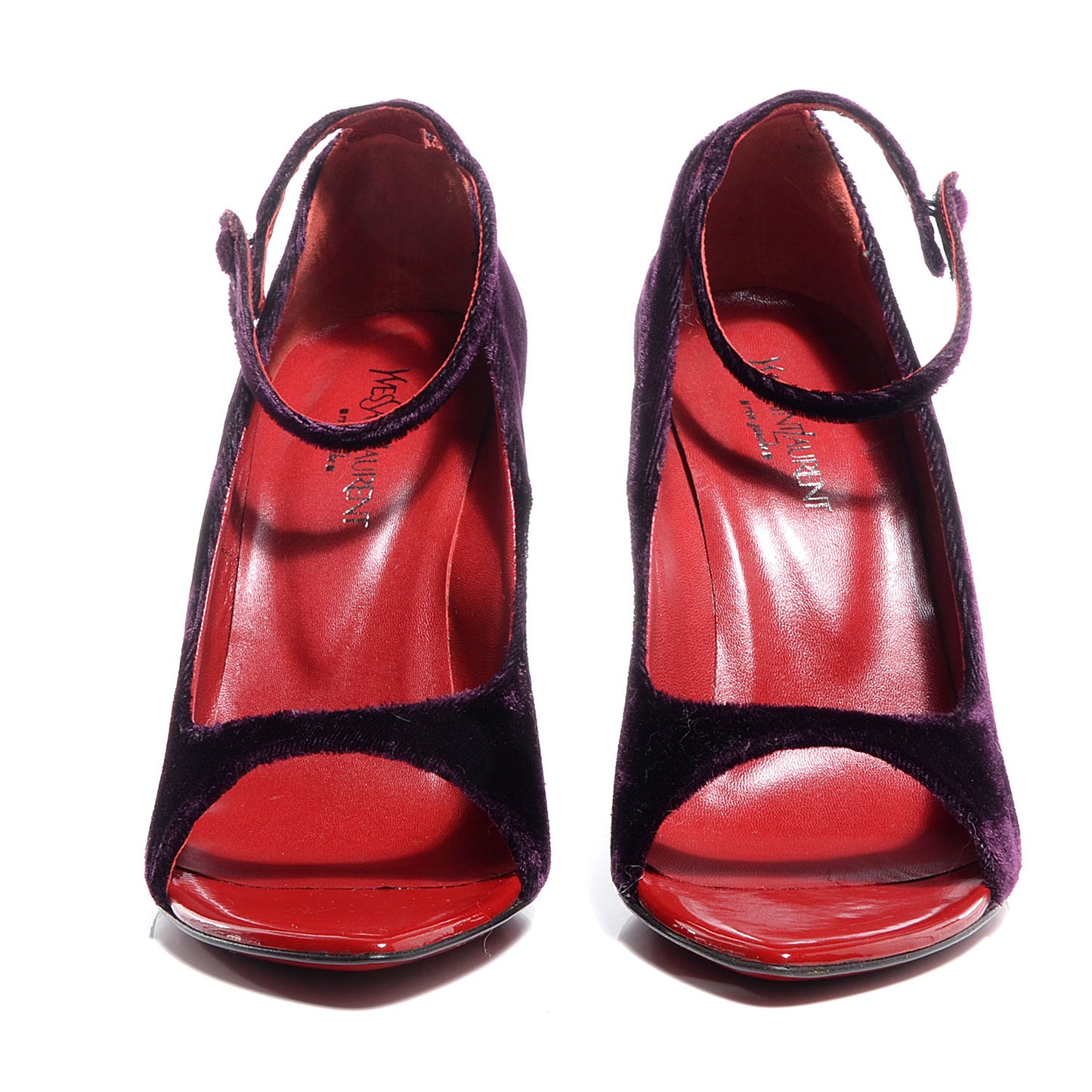 Velvet Wedge Sandals 40 Purple Red