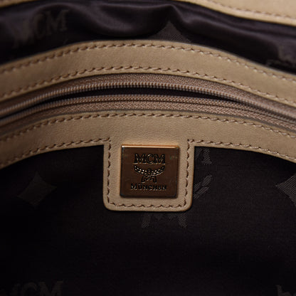 MCM Visetos Medium Essentials Shopper Tote Beige 12 of 16