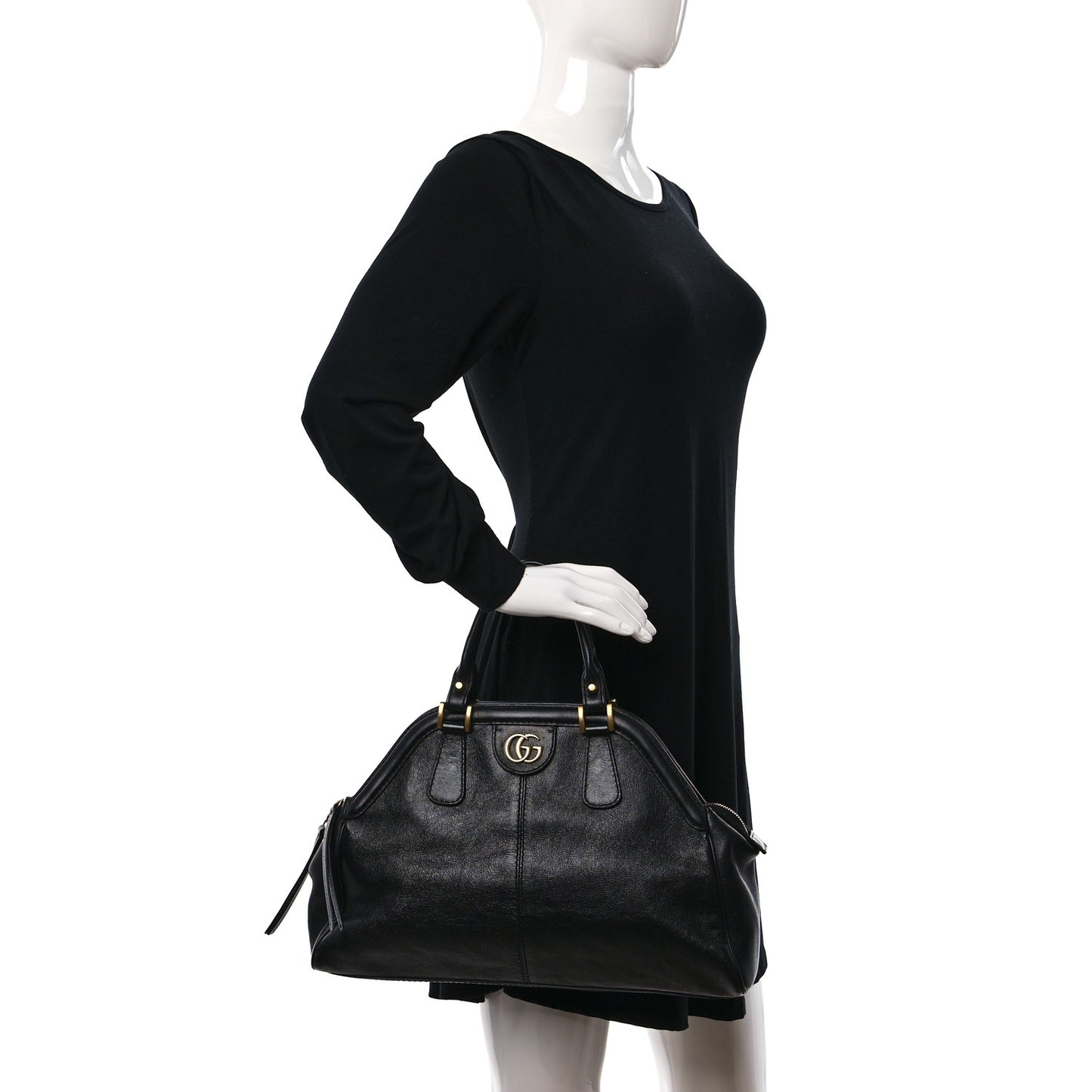Calfskin Medium Re(Belle) Top Handle Bag Black