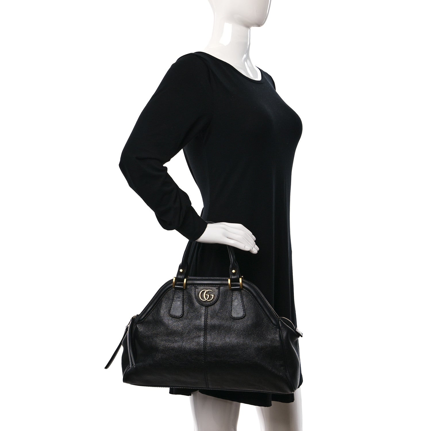 Gucci Calfskin Medium Re(Belle) Top Handle Bag Black 2 of 9