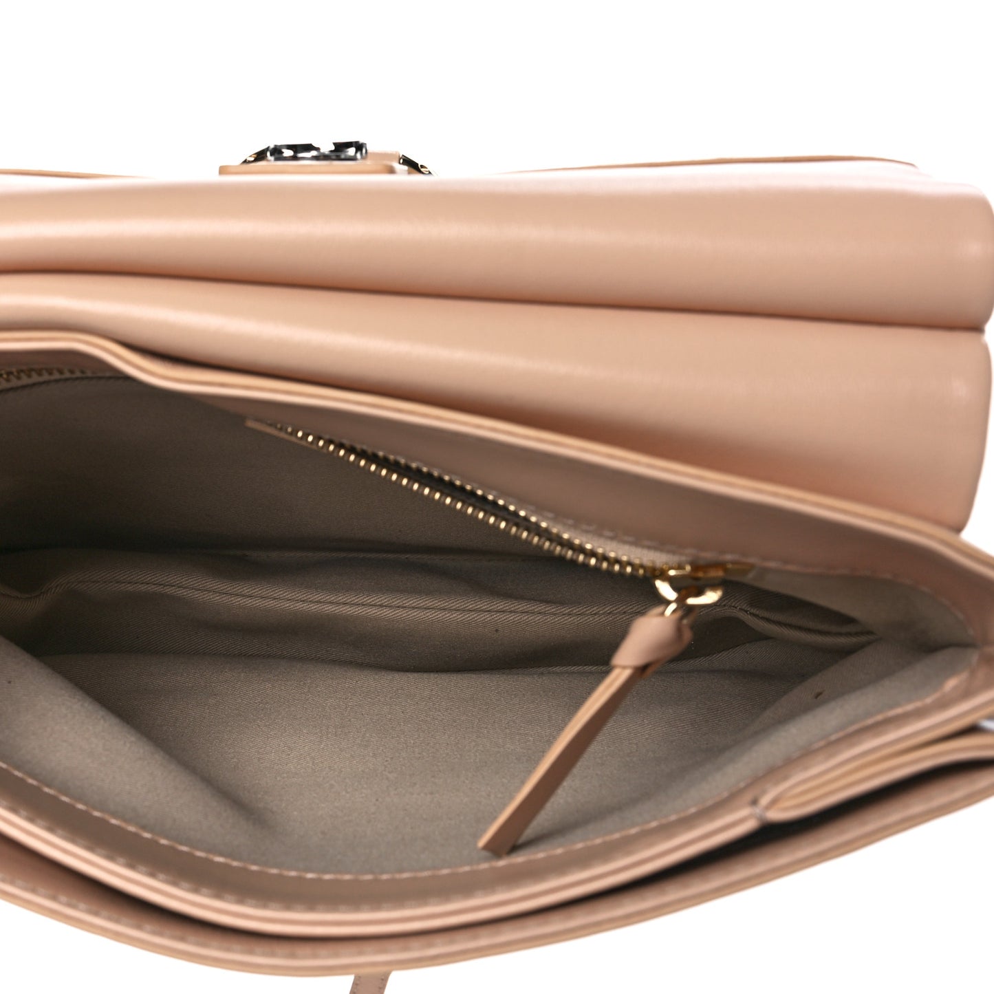 Calfskin Medium Faye Top Handle Bag Sandy Beige