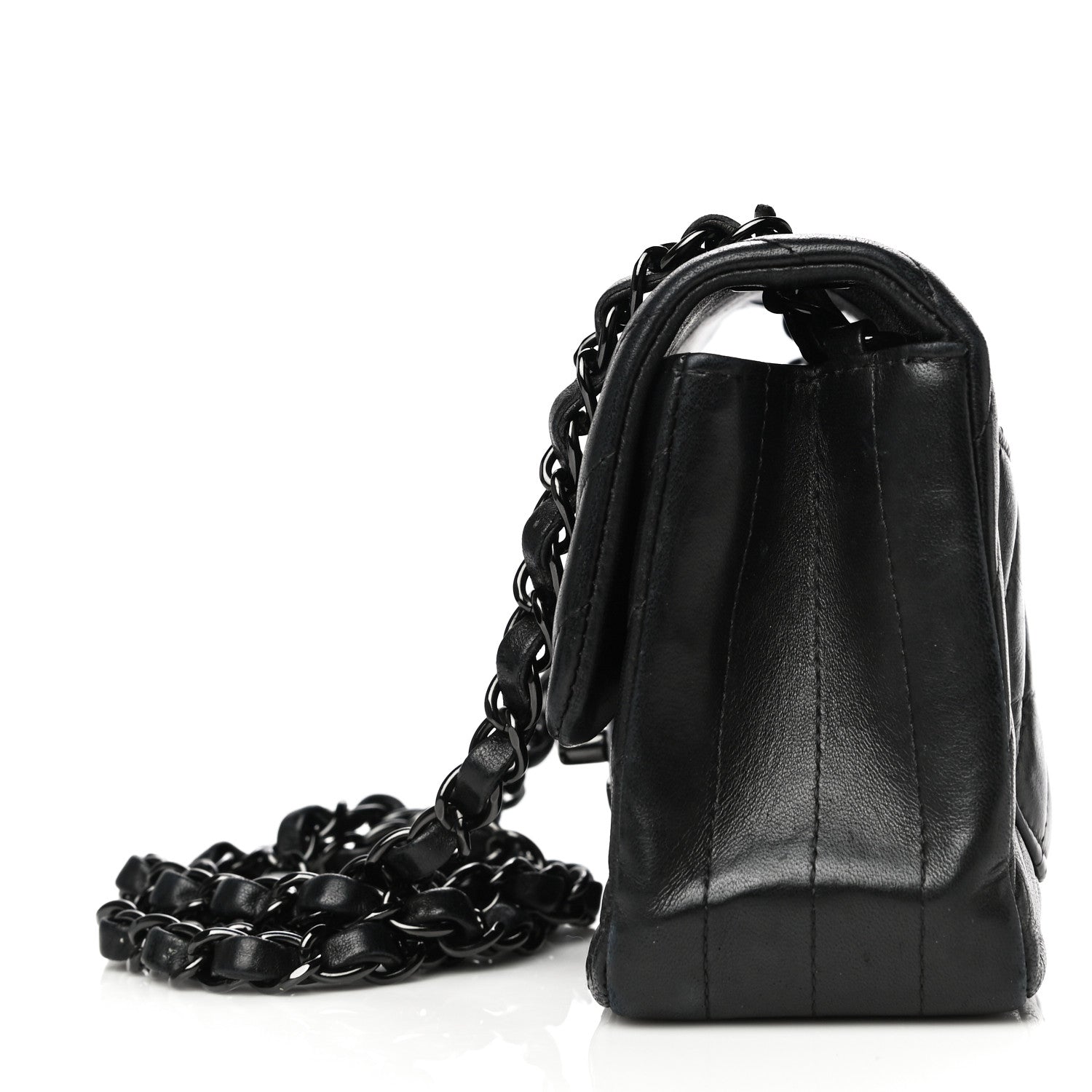 Chanel Lambskin Chevron Quilted Mini Rectangular Flap So Black 11 of 29