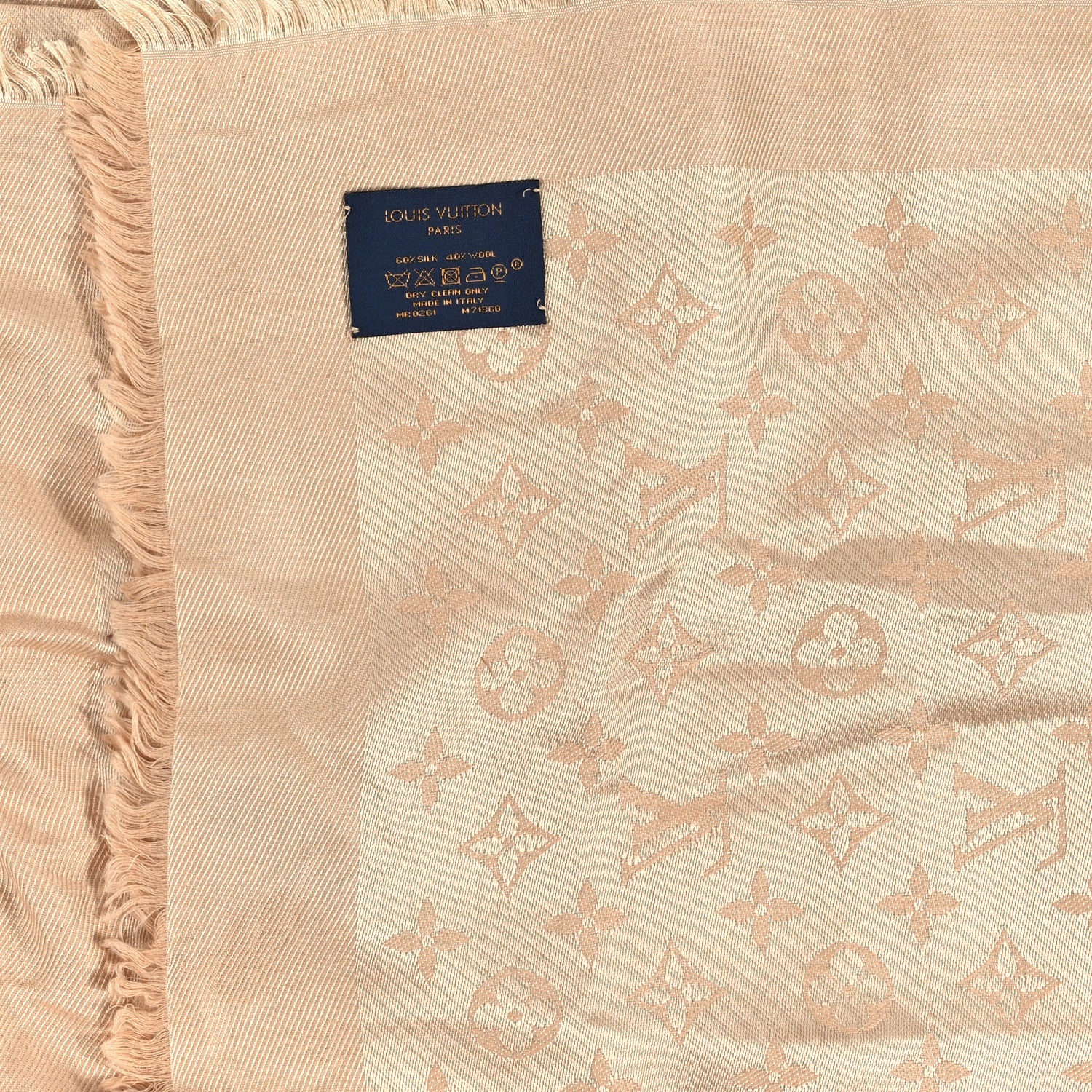 Louis Vuitton Silk Wool Monogram Shawl Dune 3 of 3