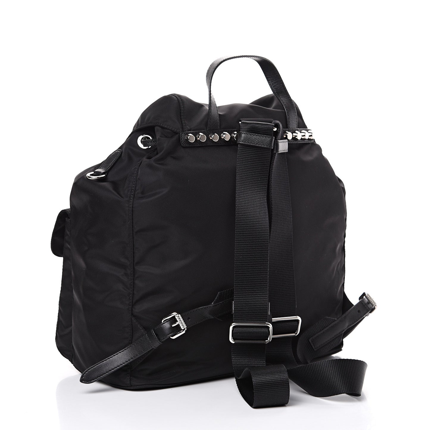 Nylon New Vela Studded Backpack Black