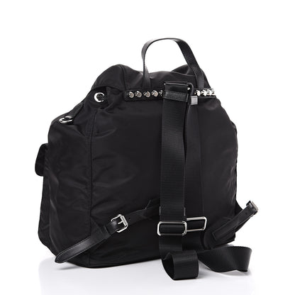 Prada Nylon New Vela Studded Backpack Black 2 of 11