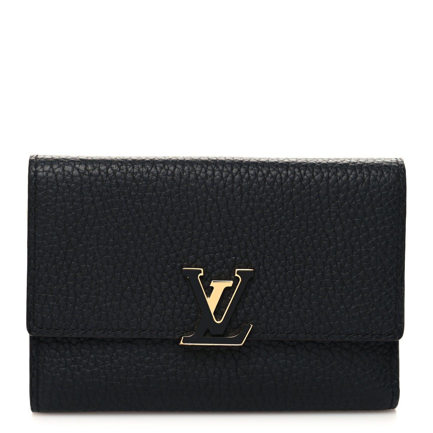 Taurillon Capucines Compact Wallet Black