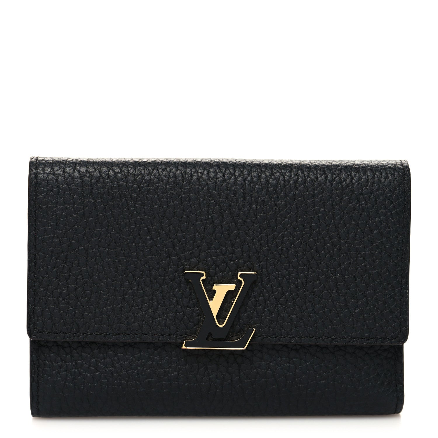 Louis Vuitton Taurillon Capucines Compact Wallet Black 1 of 9
