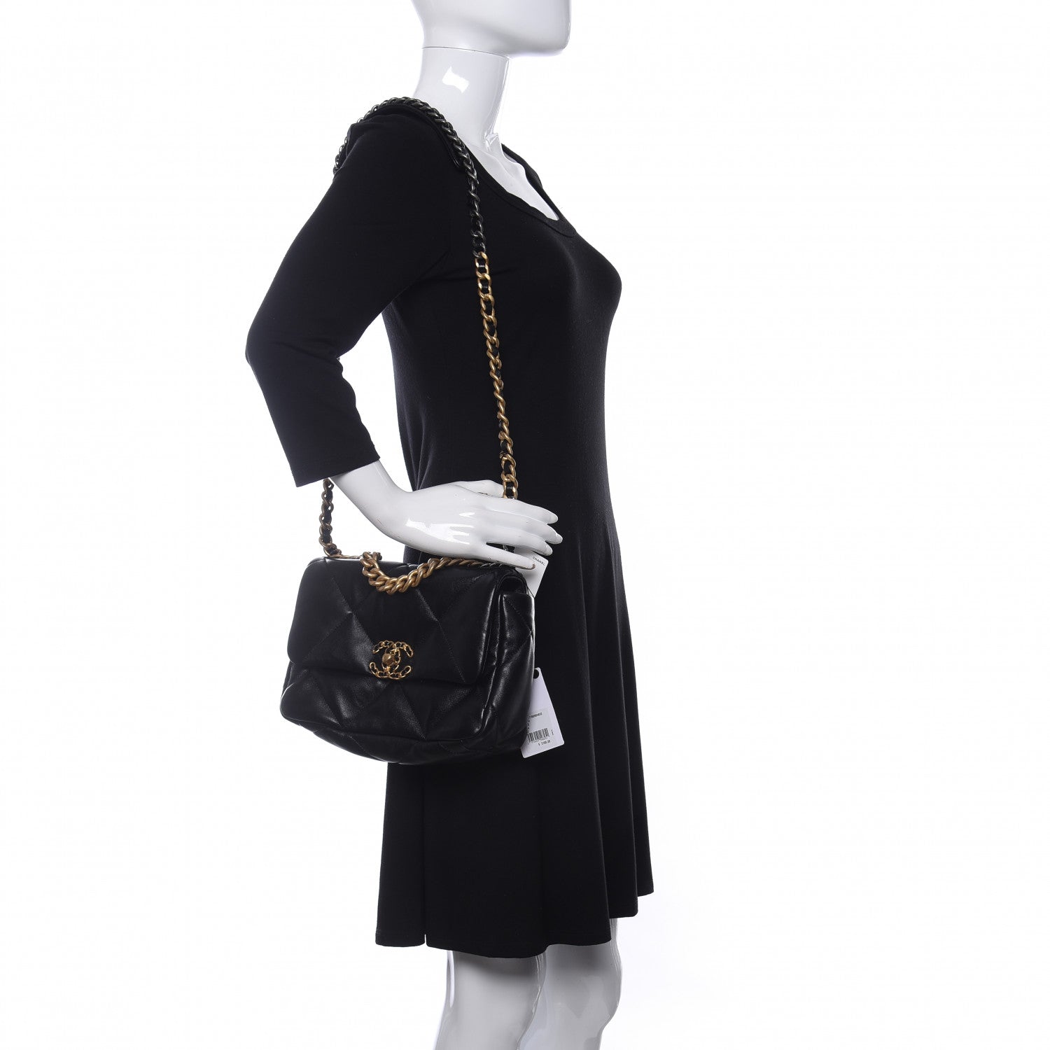 Chanel Lambskin Quilted Medium Chanel 19 Flap Black 2 of 8