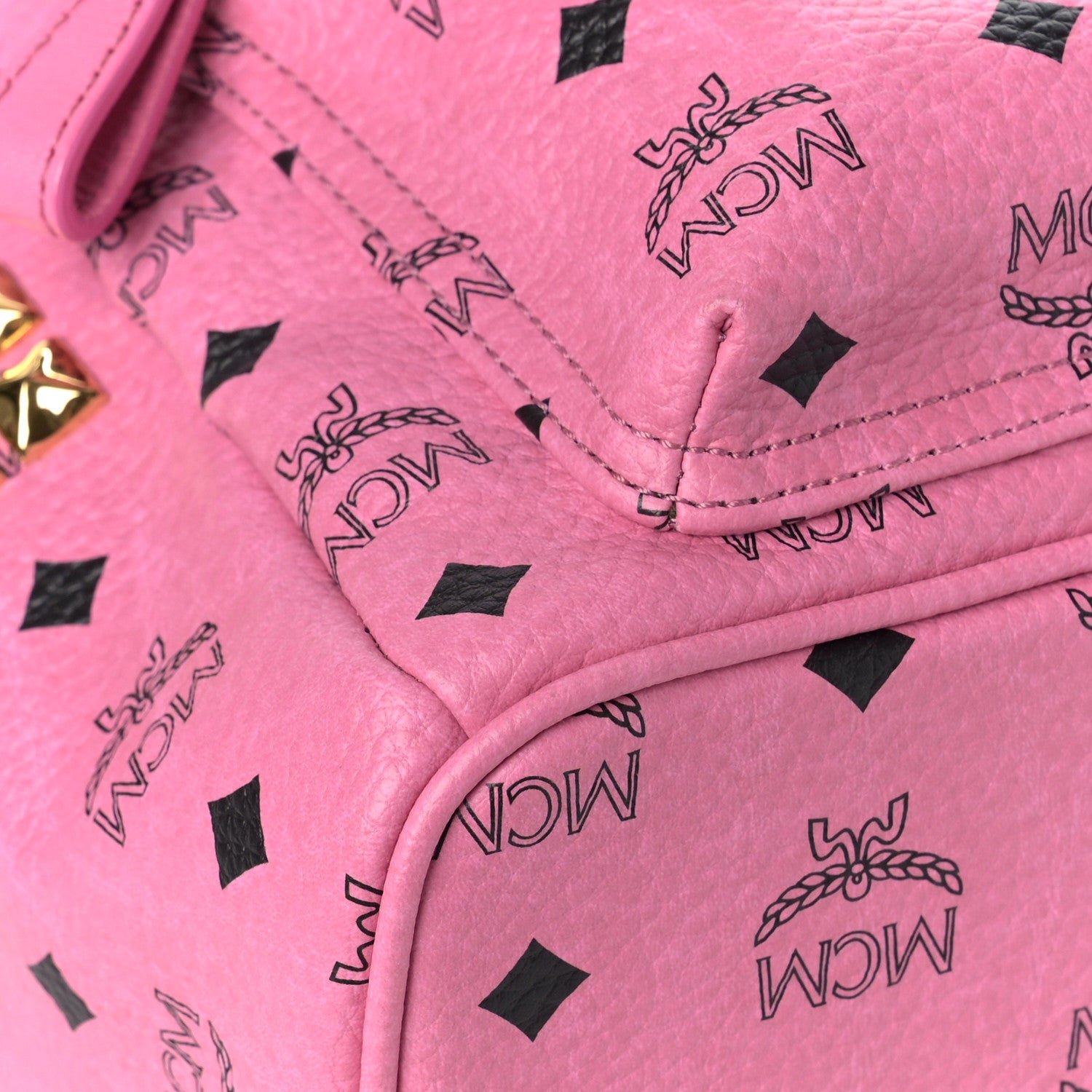 MCM Visetos Small Side Stud Stark Backpack Pink 7 of 8